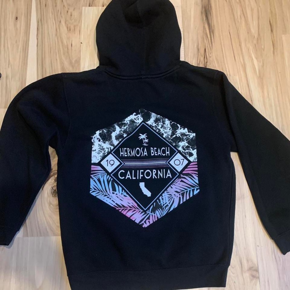 Hermosa Beach Black Hoodie